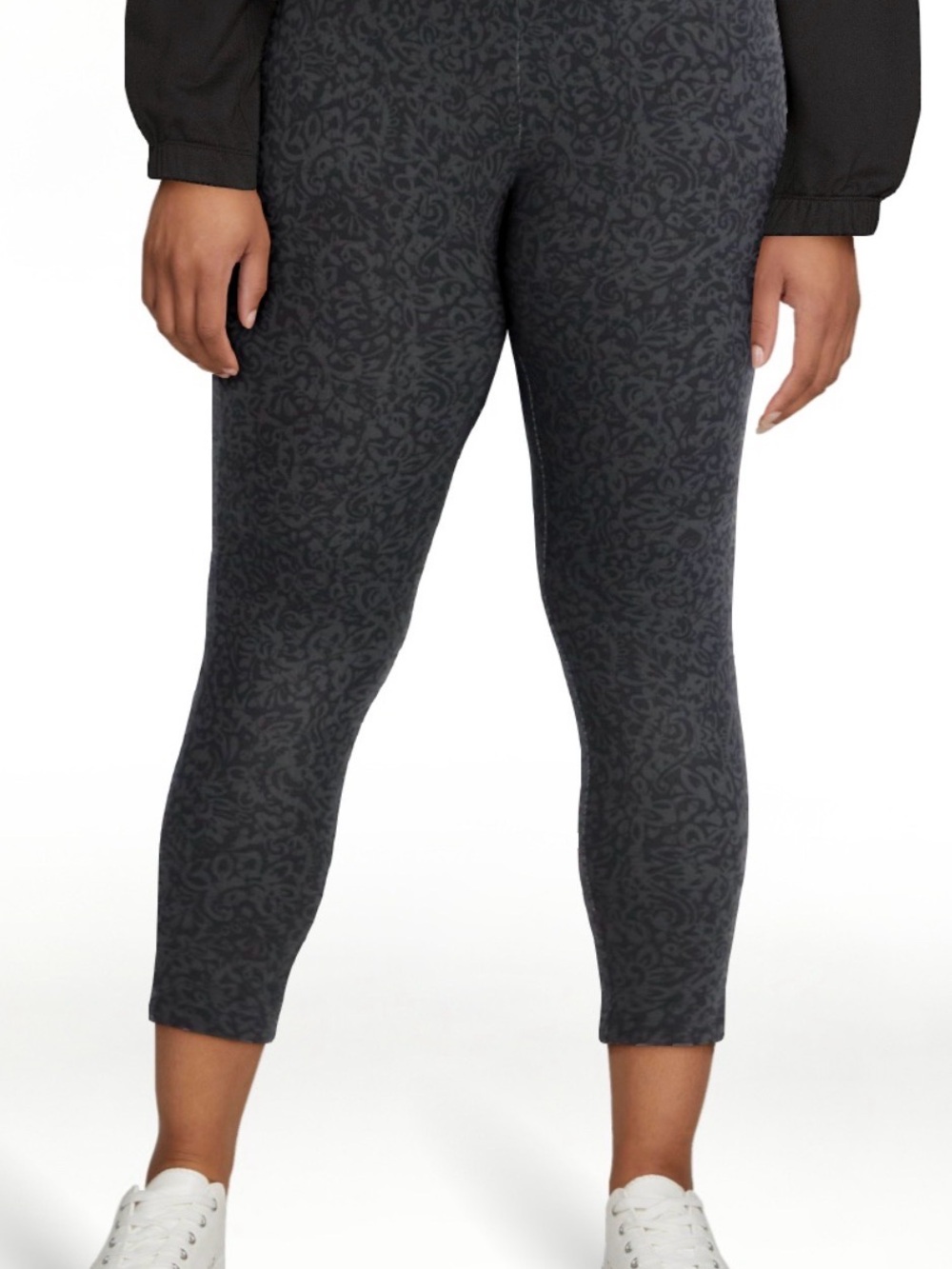 Paisley Black Soot Leggings Terra & Sky Womens 1X 16W/18W NEW!!!